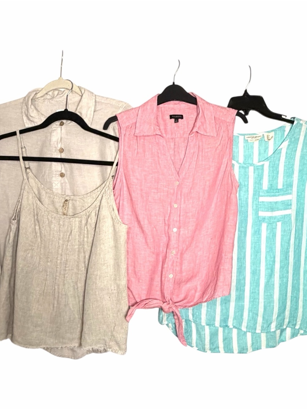 LOT of 4 Tops Size S 100% Linen XCVI Talbots Olsen Siriano Summer Casual Vacay